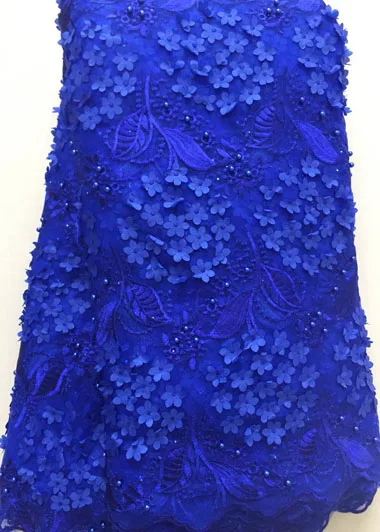 2020 Новая африканская кружевная ткань с бусинами высокое качество 3D цветок