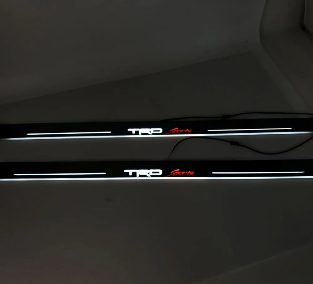 RQXR led движущиеся двери scuff для toyota tundra trd sport coupe динамический порог пластина плоский накладной поток/фиксированный свет, 2 шт