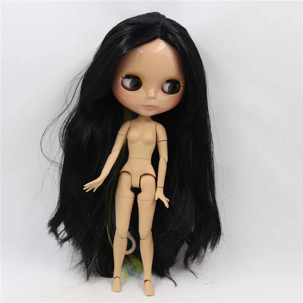 body Ледяная Обнаженная фабрика Blyth кукла загорелая кожа сустава тела черные смешанные красочные волосы. № BL117/3208/6208 - Цвет: body