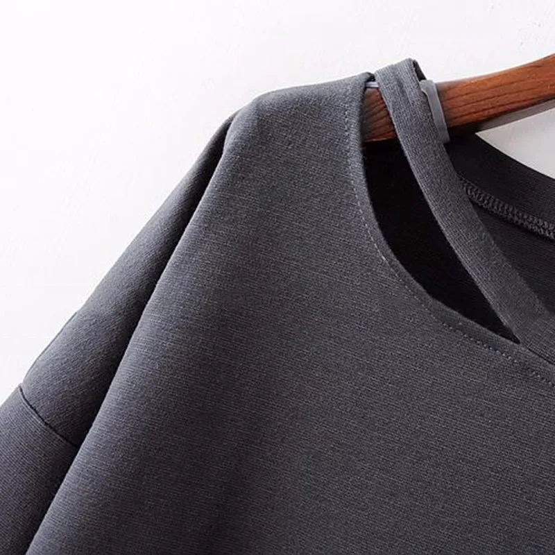 Chicever осень 2017 г. нерегулярные Женский футболки для Для женщин Топ с длинным