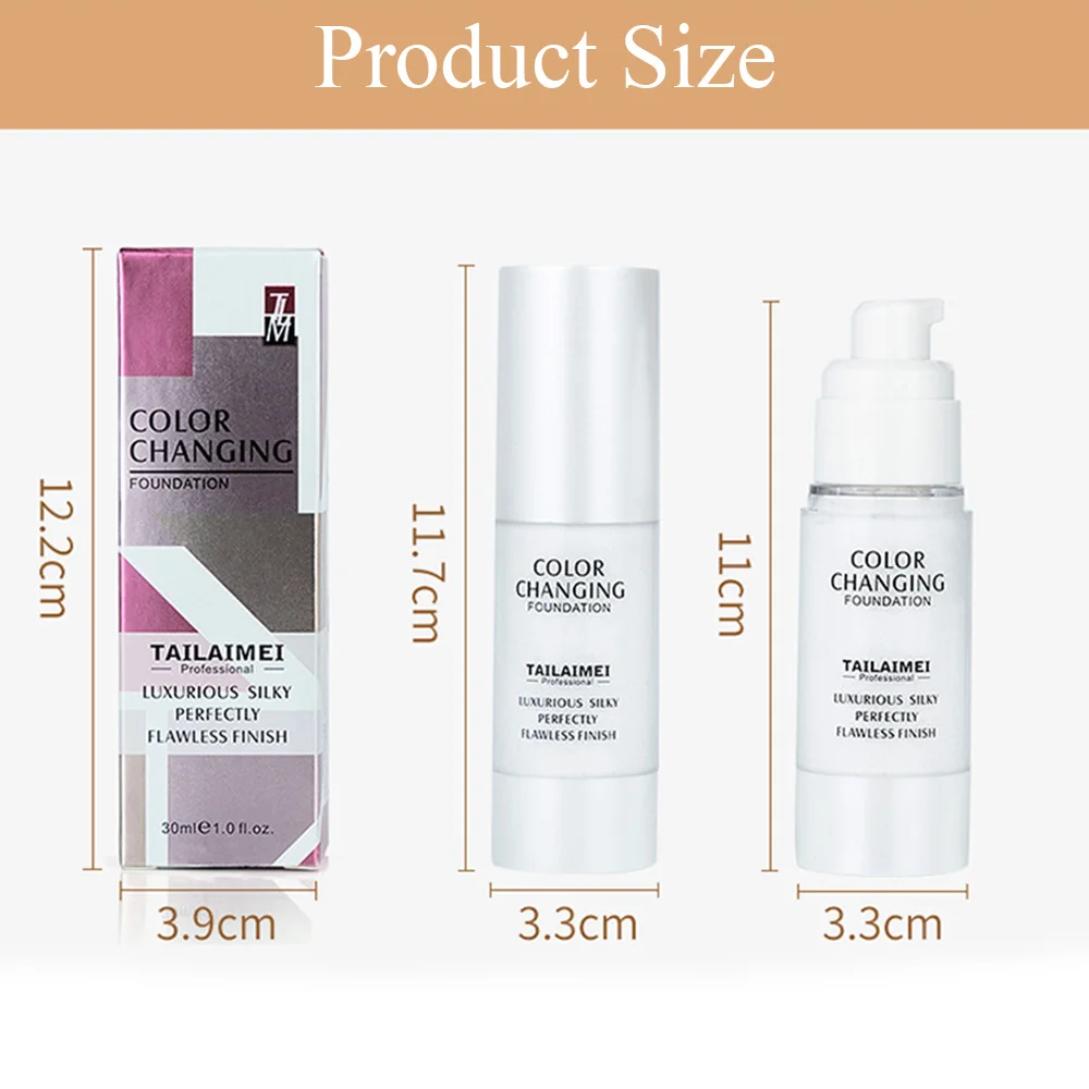 Жидкая основа для макияжа TLM меняющая цвет водостойкая стойкая нюдового лица |