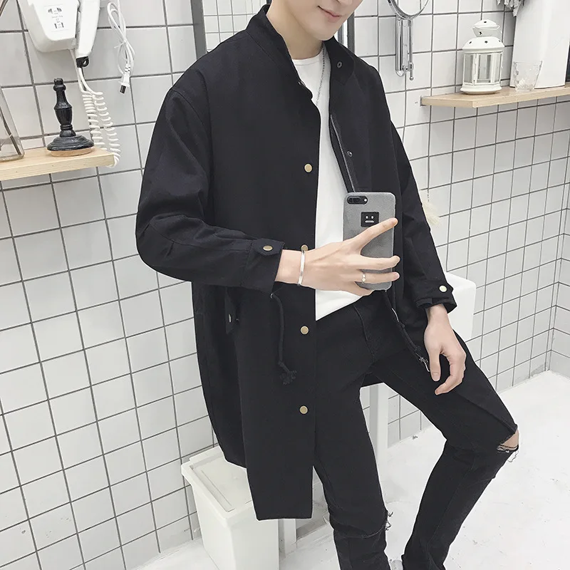 Мужской свободный Тренч Повседневная утолщенная ветровка верхняя одежда для