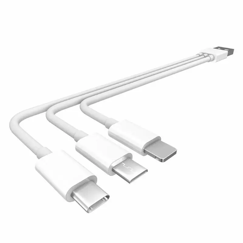 3 в 1 USB кабель type C Micro 8 Pin Быстрая зарядка передачи данных провод шнур для iPhone