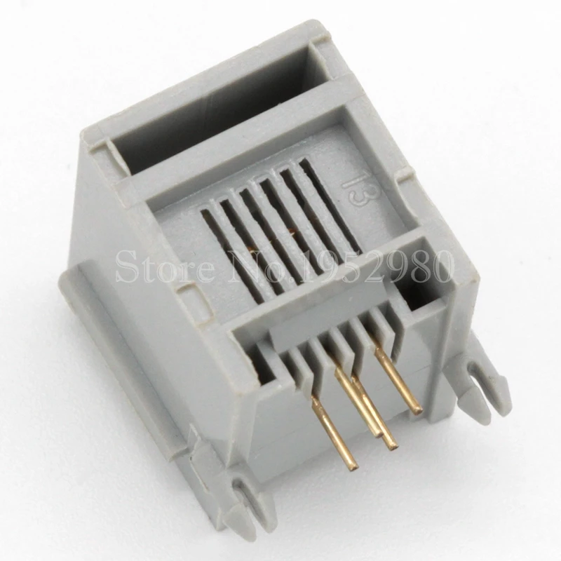 Разъем для телефона 20 шт./лот RJ12/RJ11 6P4C Glod 4 контакта/с полями/серый | Обустройство