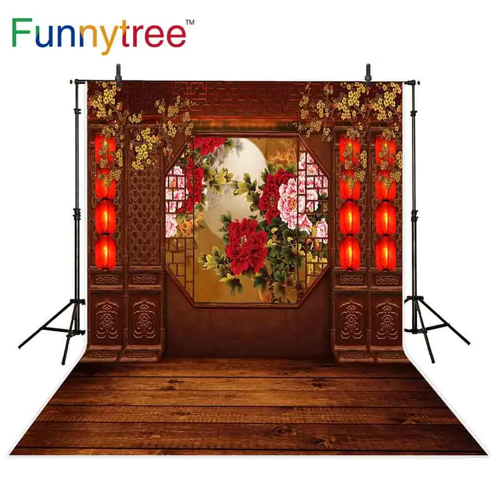 Funnytree китайский год фон цветок красный фонарь дерево фотосессия boda фон фотография Фотостудия фотосъемка