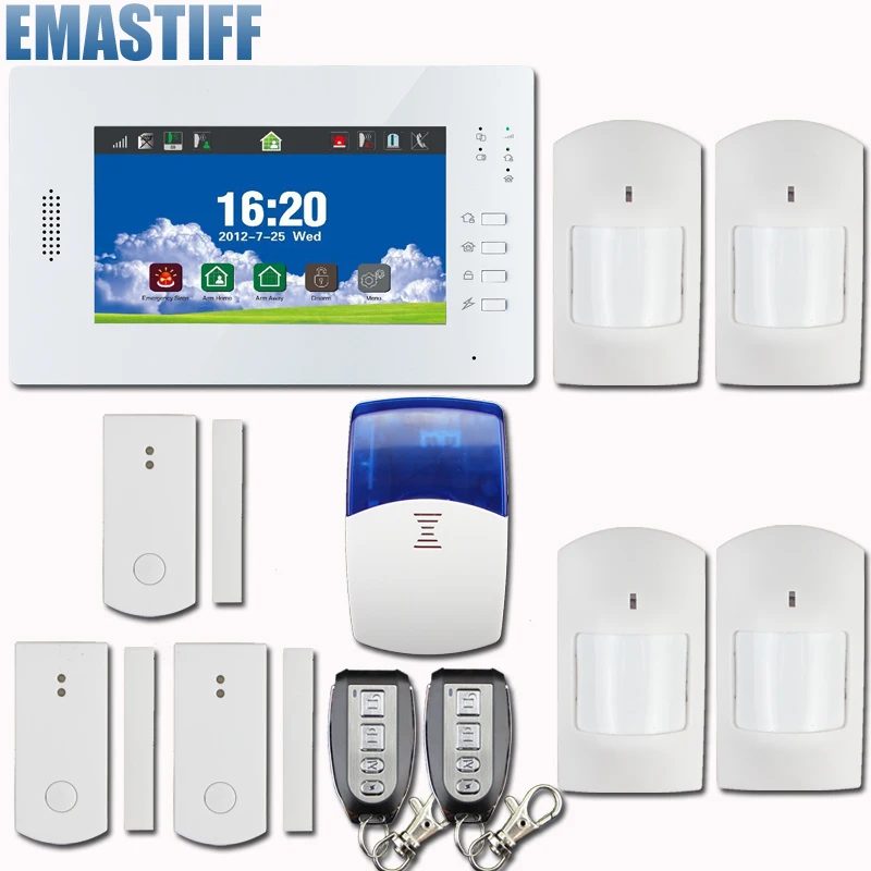 Gsm сигнализация тфоп Беспроводной полный сенсорный Цвет Экран аварийная система