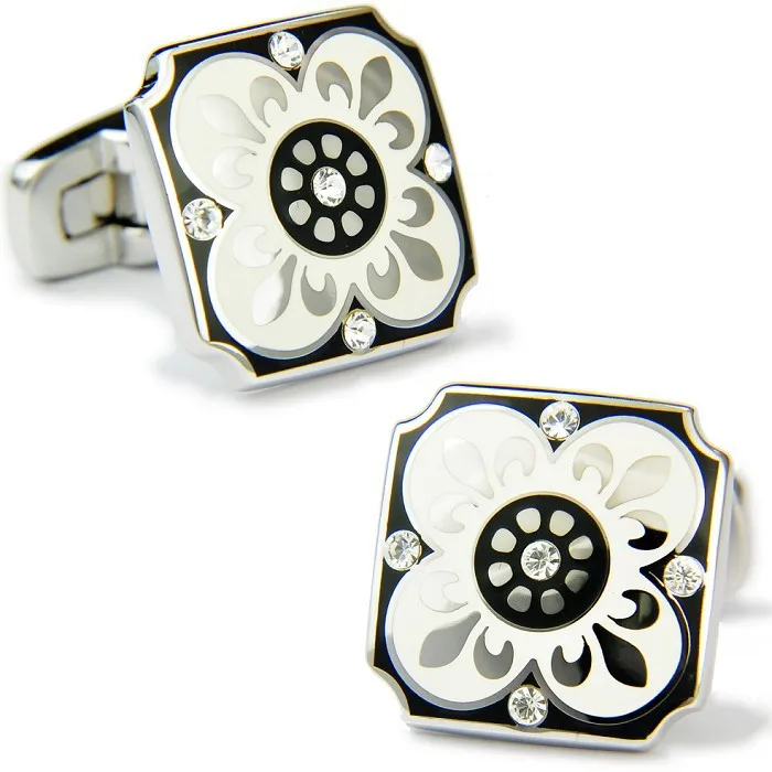 SPARTA Isabella Red Plated with White Gold Enamel cufflinks High quality metal men's Cuff Links + Free Shipping !!! | Украшения и