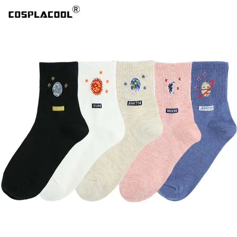 [COSPLACOOL] забавные носки Harajuku с буквами планеты японские креативные со звездами