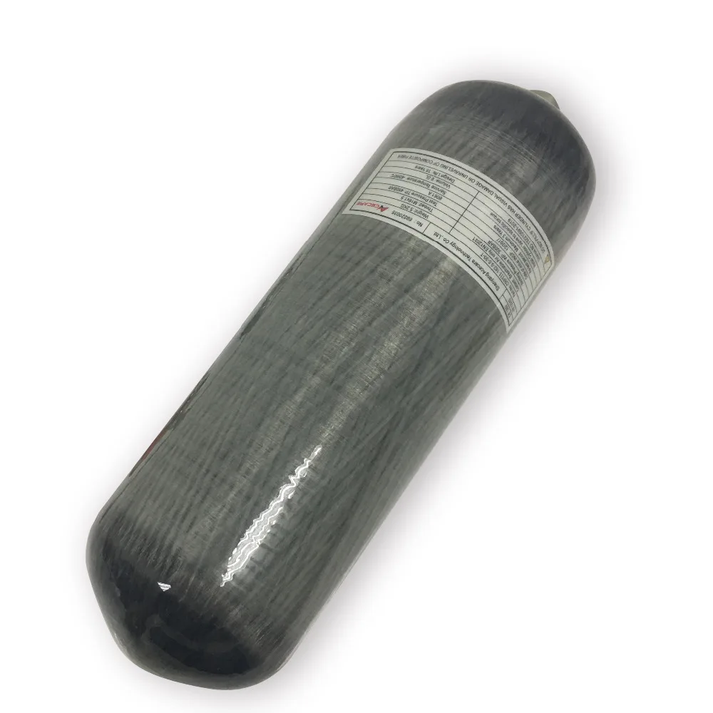 Bestellen AC1090 Paintball Tank 9L Druckluft Pistole Pcp Gewehr 4500Psi Carbon Faser Luft Zylinder Für Schießen Tauchen Atemschutzgerät