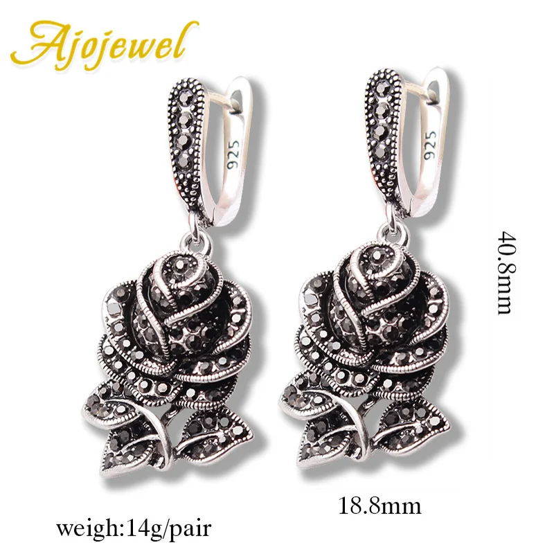 Женские винтажные серьги в виде цветка розы