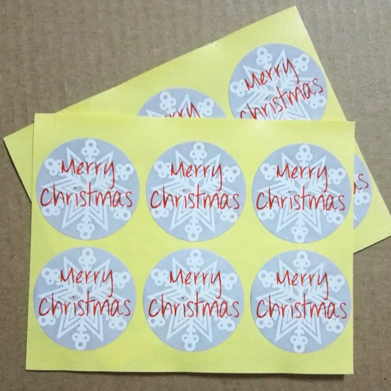 (100 шт./лот) серая рождественская наклейка в виде снежинки клейкая этикетка для