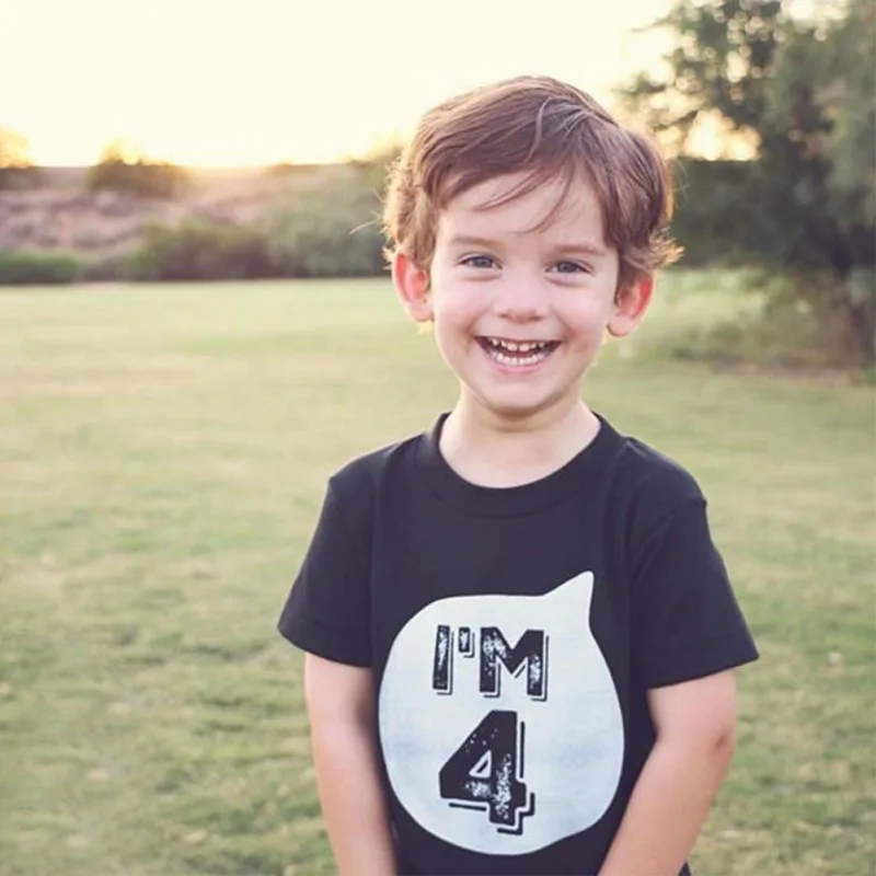 Детские хлопковые футболки с буквенным принтом крутые рубашки для мальчиков От 0