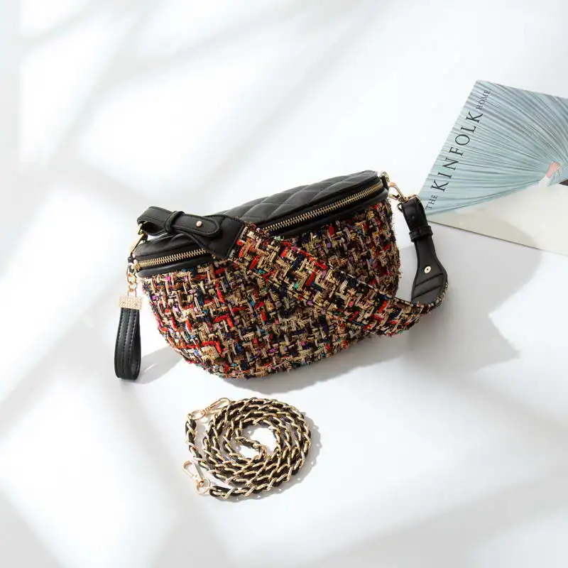 Gradosoo многофункциональная твидовая вязаная клетчатая поясная сумка новые