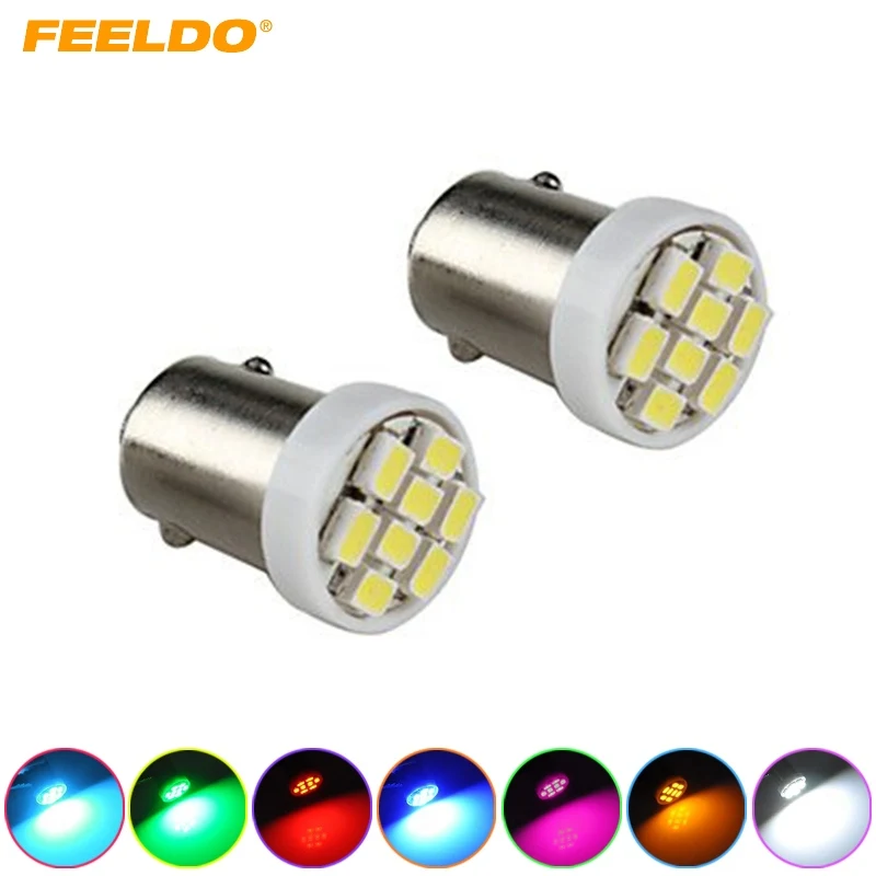 FEELDO 2 шт. BA9S 8LED 1206SMD внутренний Автомобильный светодиодный светильник для чтения