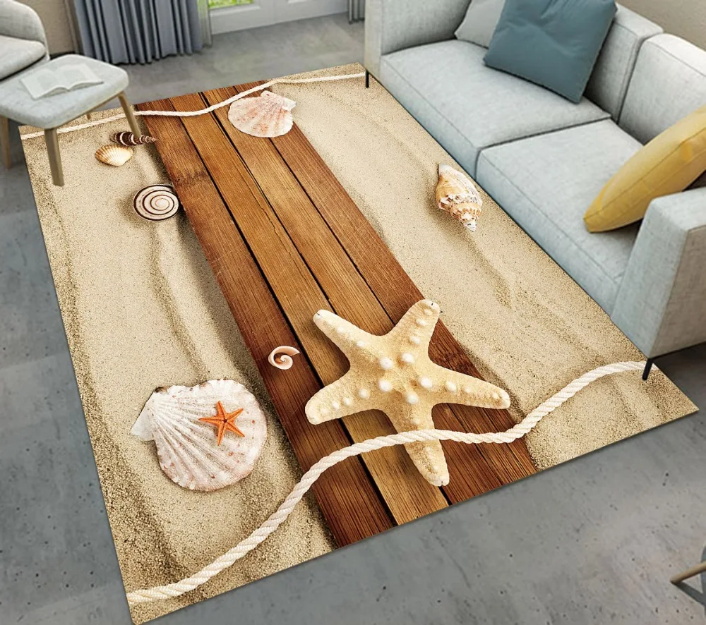 LB деревянная доска раковины пляжная зона ковер гребешок Морская звезда спальня