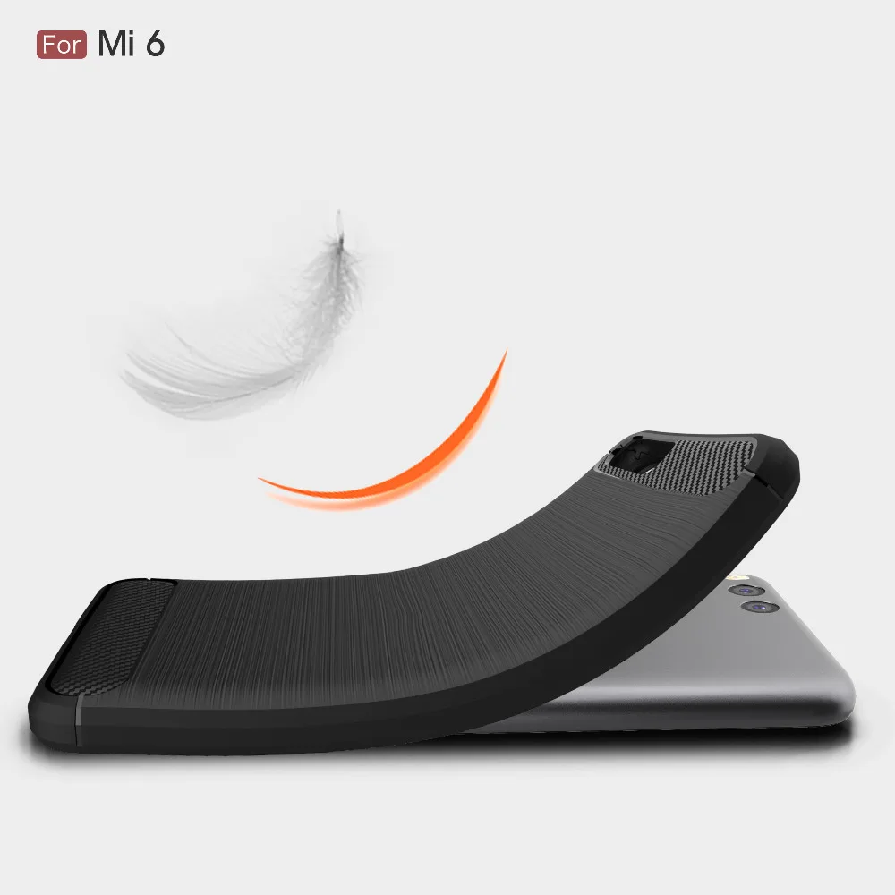 For Xiaomi Mi 6 Case Silicon Case for Xiaomi Mi6 mi 6 Case Cover Fundas Soft Carbon Fiber Brushe Coque Etui Capinha Aksesuar