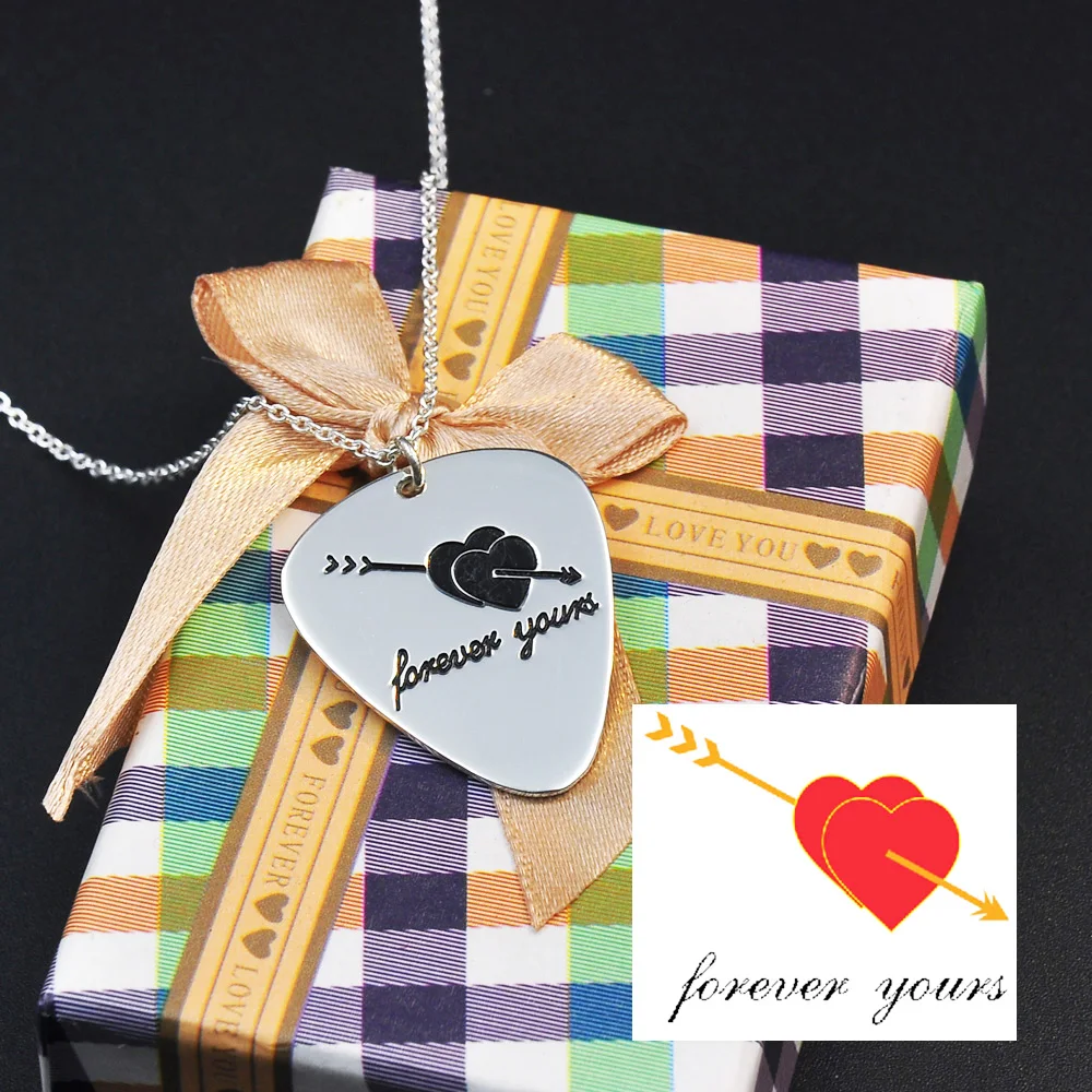 Цепочка-гитара из твердого серебра гравирует ваш дизайн индивидуальное ожерелье