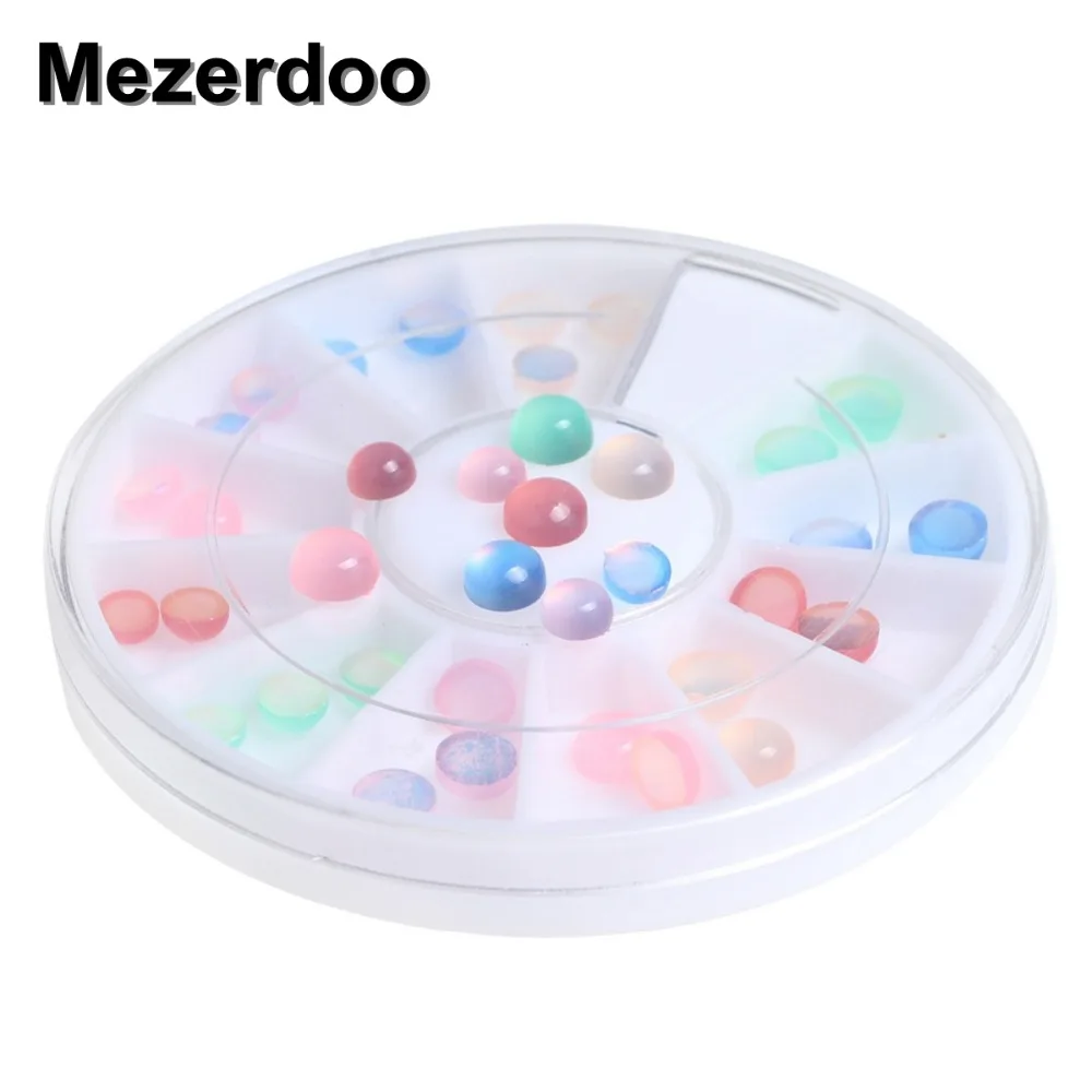 Для украшения ногтей круглые стразы Необычные Акриловые кошачий глаз с плоской