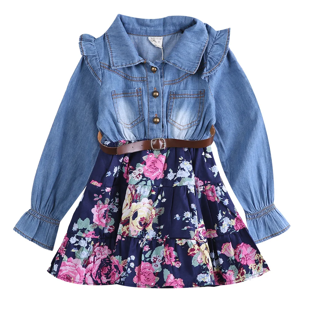 В наличии на складе в США летнее джинсовое платье для новорожденных девочек