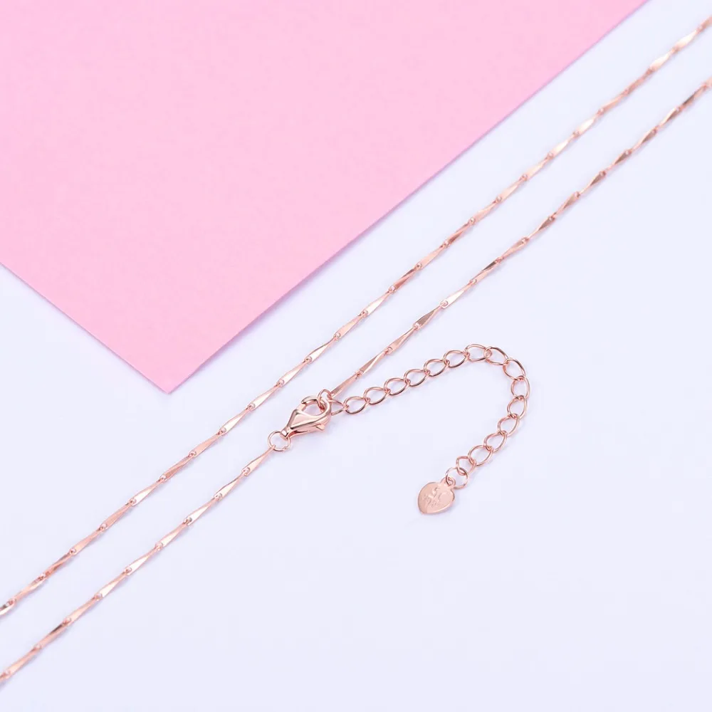 SILVERCUTE 2018 Simple Real 925 Sterling Silver Chain Necklaces For Women Gold/Rose Gold DIY Fine Jewelry Chains Colar SCN6200 | Украшения