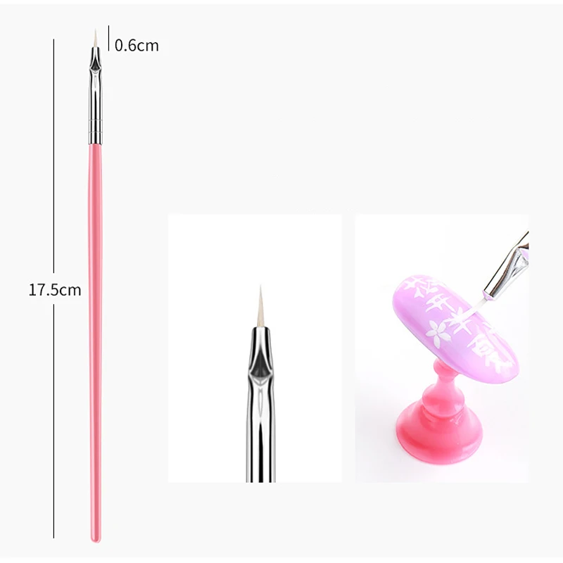 15 шт Nail Art Набор кистей Рисунок Живопись линия Nail полировальная ручка Розовый Красный Розовый Ручка Nail расставить маникюрные инструменты для салона