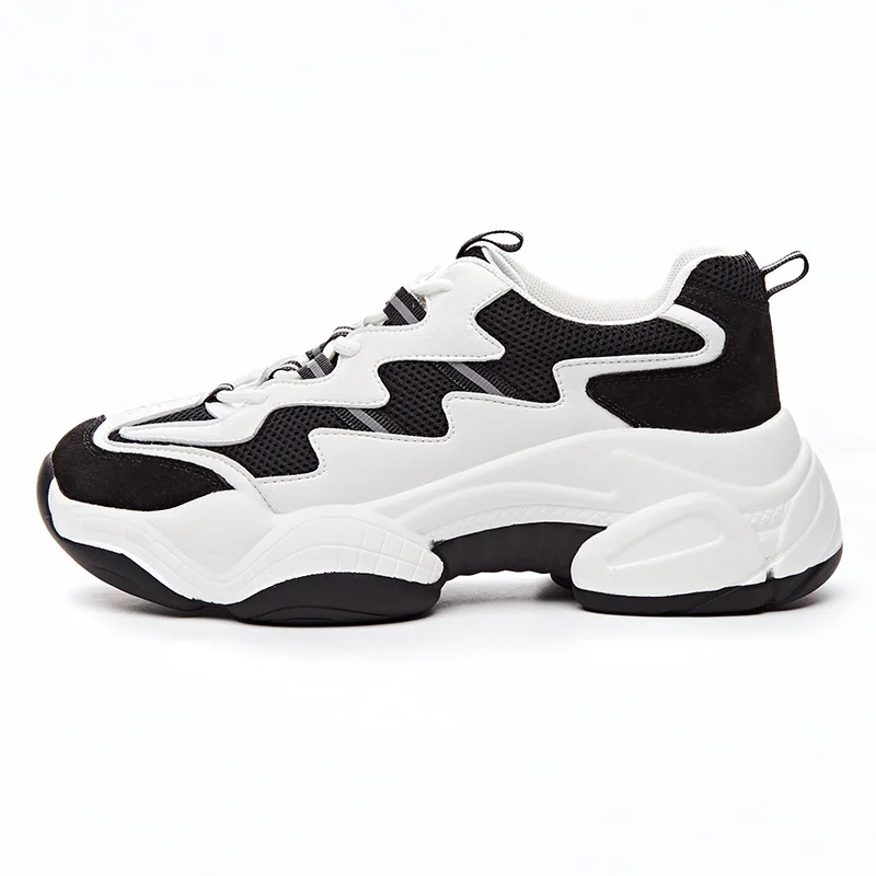 

New 2019 autumn Fashion Women Casual Shoes Leather Platform Shoes Women Sneakers Ladies White Trainers Chaussure Femme A5-22