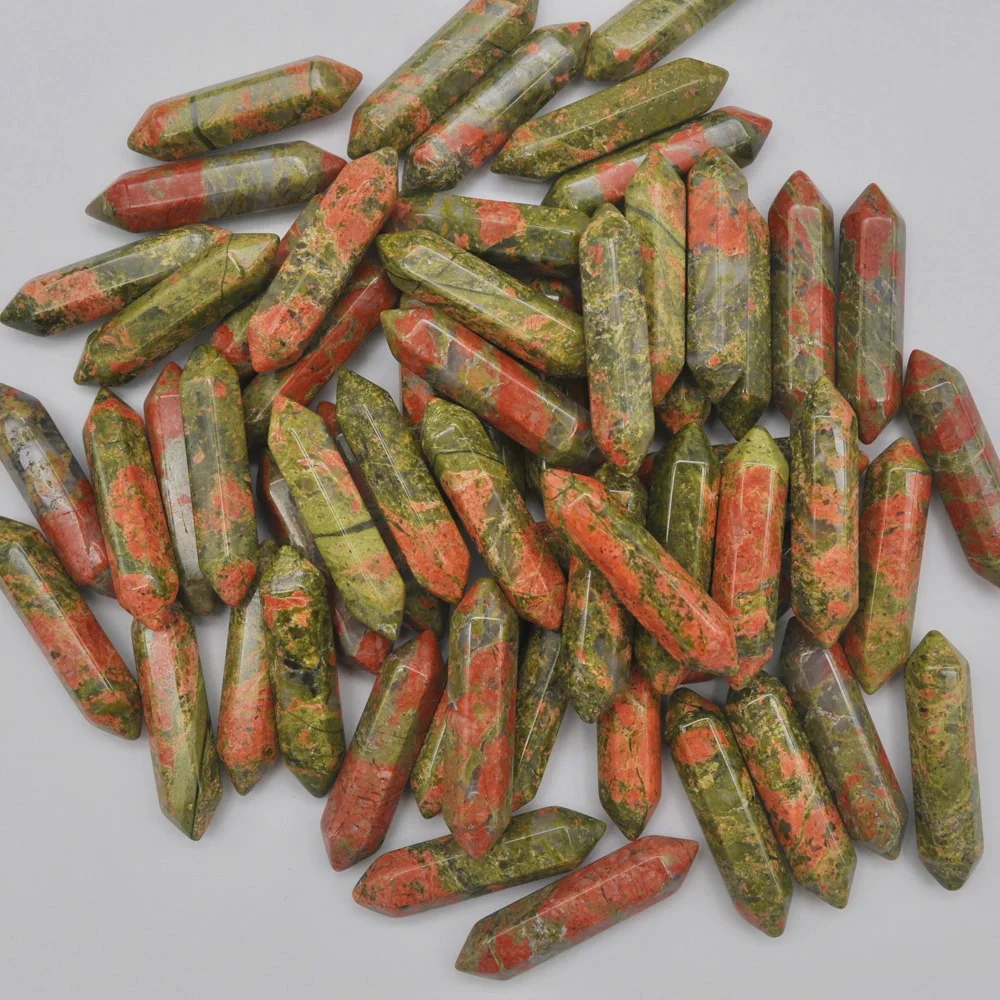 

35x8 мм Unakite Epidote кабошон драгоценный камень кристалл столб ювелирные изделия подвеска (5 шт./лот) H212