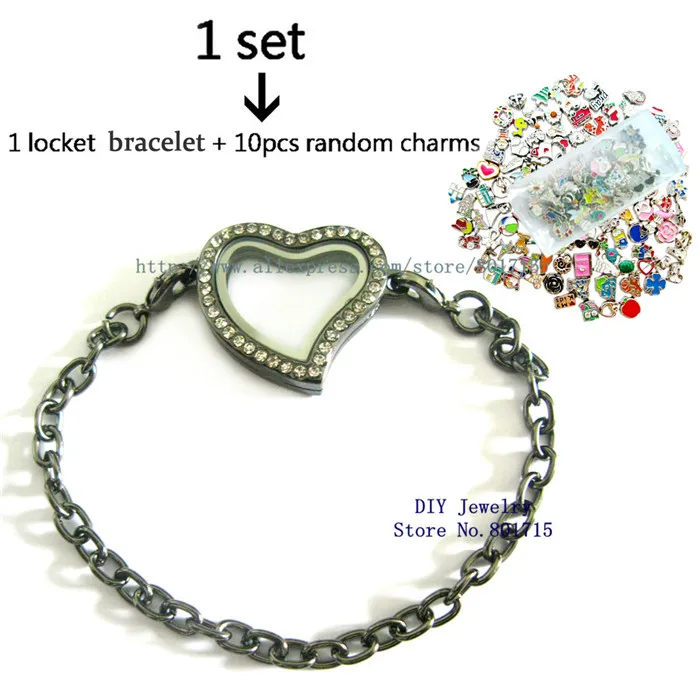 Оптовая продажа черный пистолет около 30 мм стеклянный плавающий медальон