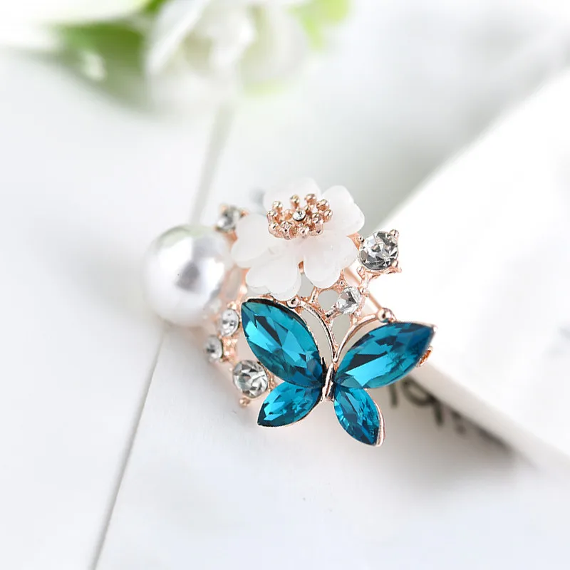 TODOX милые фиолетовые кристаллические броши бабочки для женщин и девочек заколки