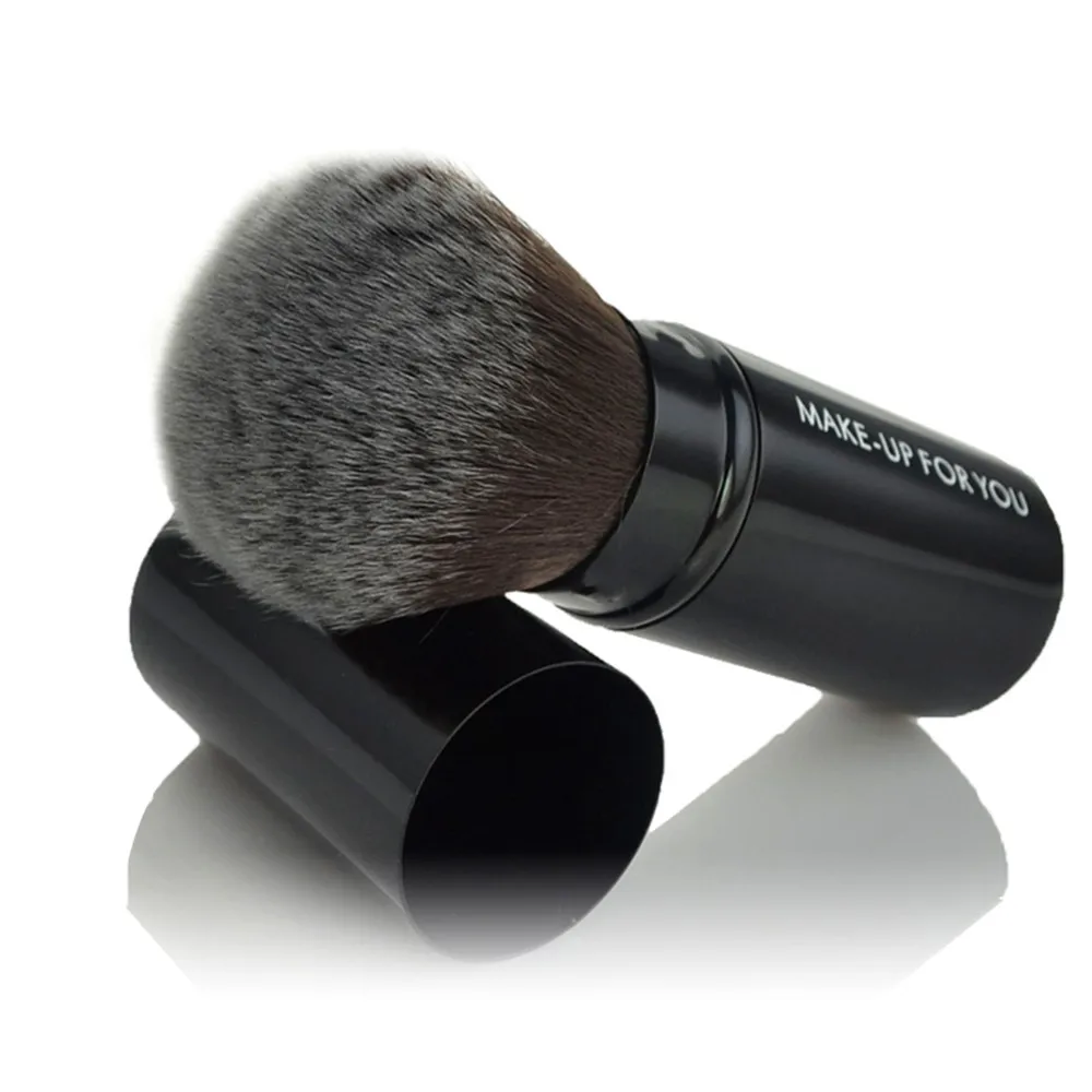 1 шт. мягкие волокна пластиковые ручки кисти для макияжа выдвижной Кабуки Румяна
