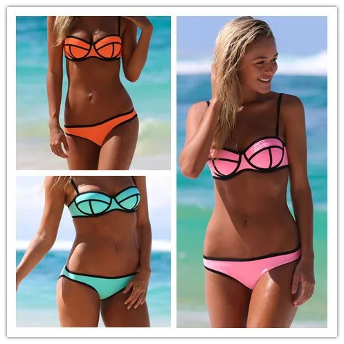 Beauty online New Sexy Ribbon Textured Bikini Swimsuit push up bikini LC40962 |