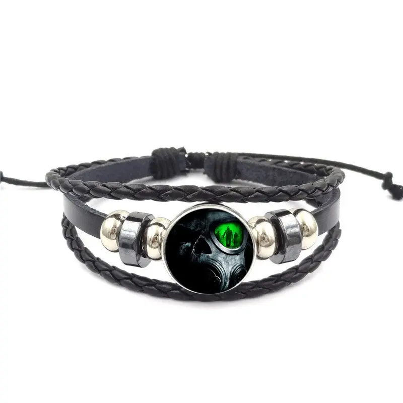 Вечерние кожаные браслеты унисекс распродажа черный кожаный браслет с