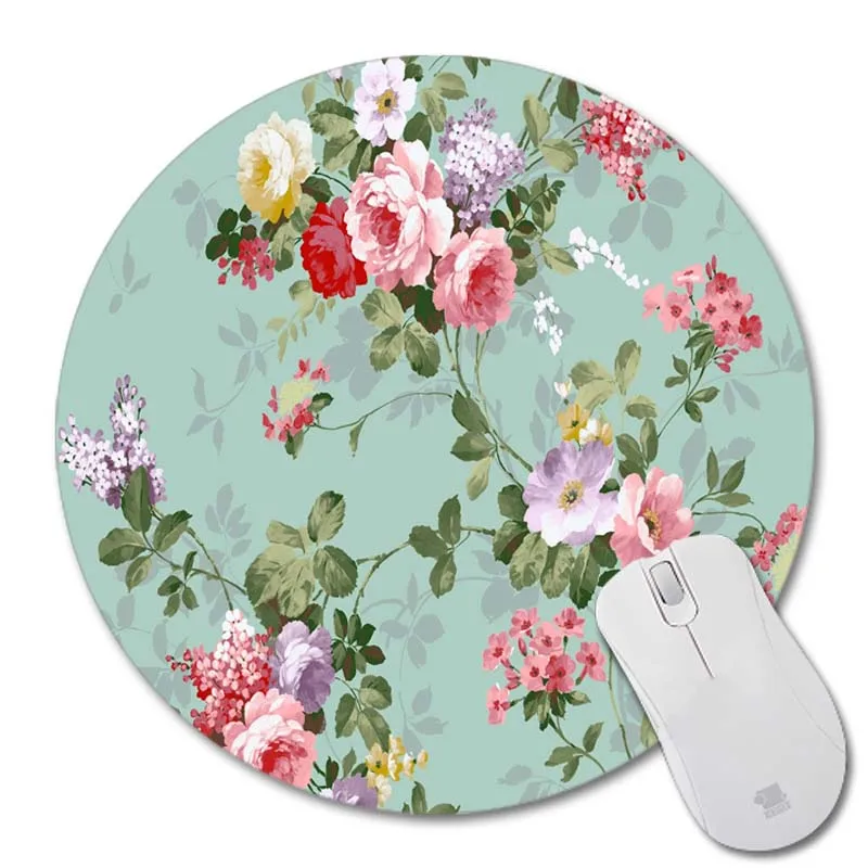 MaiYaCa love of a flower prints коврик для мыши маленький размер круглый игровой Нескользящий Резиновый Коврик - Цвет: 20X20CM