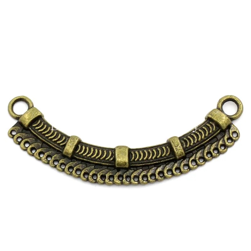 Соединители DoreenBeads фурнитура дугообразная Античная бронзовая полоса резная 6 9x2 4