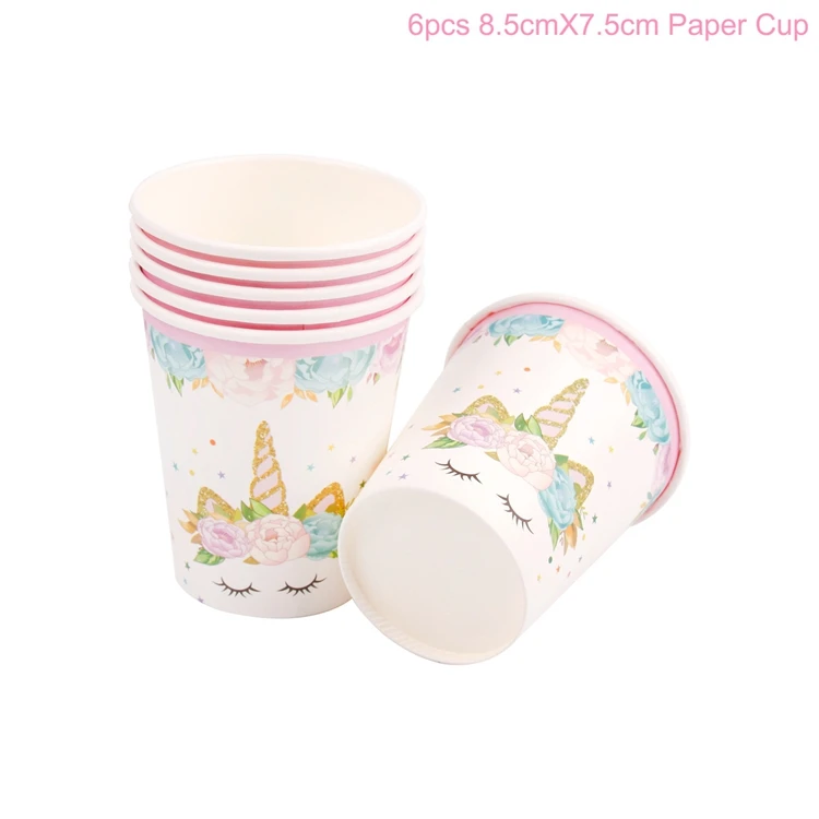 Paper Cup HUIRAN Единорог наклейки на стену гигантские бумажные цветы Единорог вечерние декоративные Единорог на день рождения декоративный Рог принадлежности для детского душа - Цвет: Paper Cup