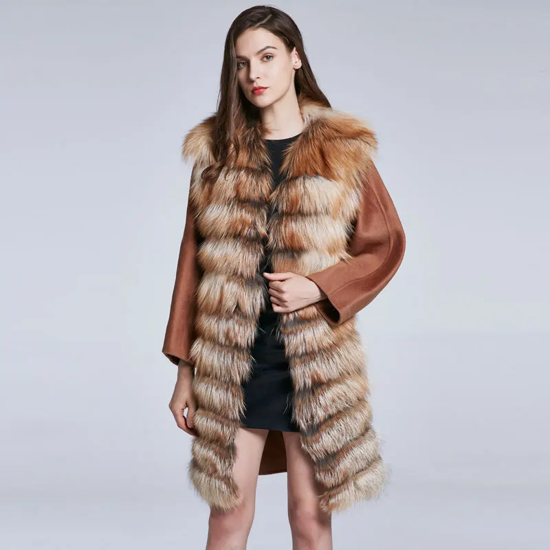 Enlarge JKP Women's Autumn and Winter Jackets Real Fox Fur Coats Natural Fur Jacket High Quality Tops Urban Fashion Design 2022 New