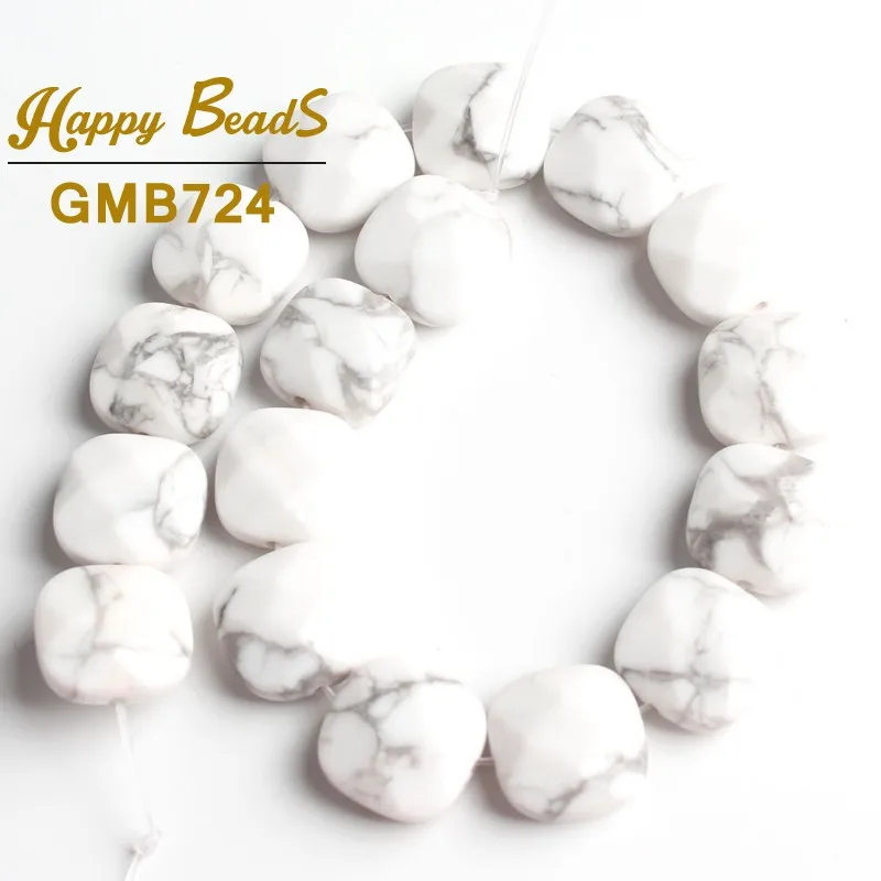 Howlite 12*12 мм натуральные граненые Агаты кварцевые бирюзовые бусины Квадратные Свободные бусины для самостоятельного изготовления ювелирных изделий браслет ожерелье - Цвет: Howlite