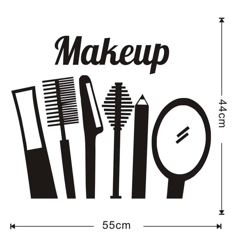 

Wall Decal Removable Cosmetic Make Up Beauty Salon Shop Wall Sticker Woman Cosmetics Tools Wall Art Mural Decoration