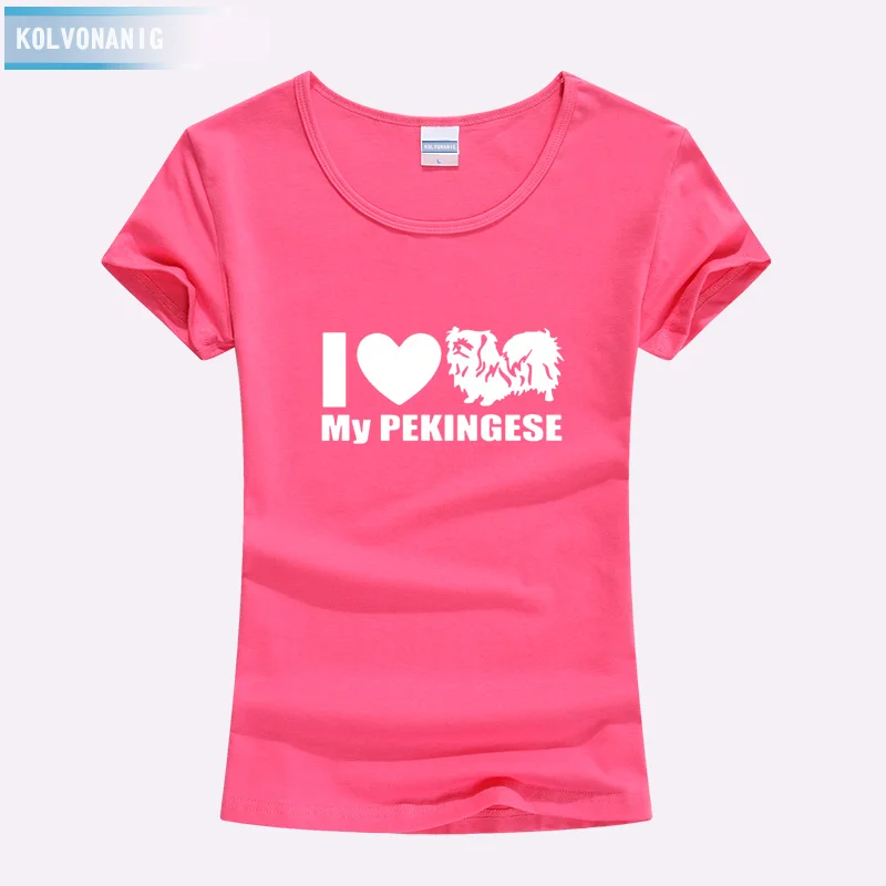 Одежда для женщин 2019 I Love My Pekingese модный принт Женская Новая брендовая футболка
