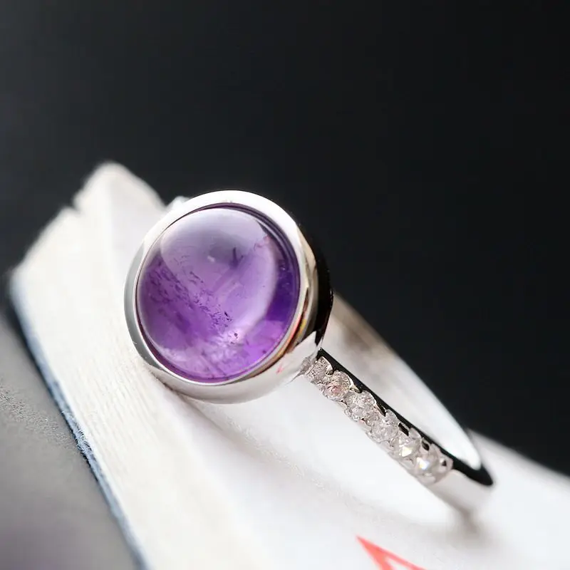 

925 sterling silver hands open-loop inlaid natural women's fashion rings