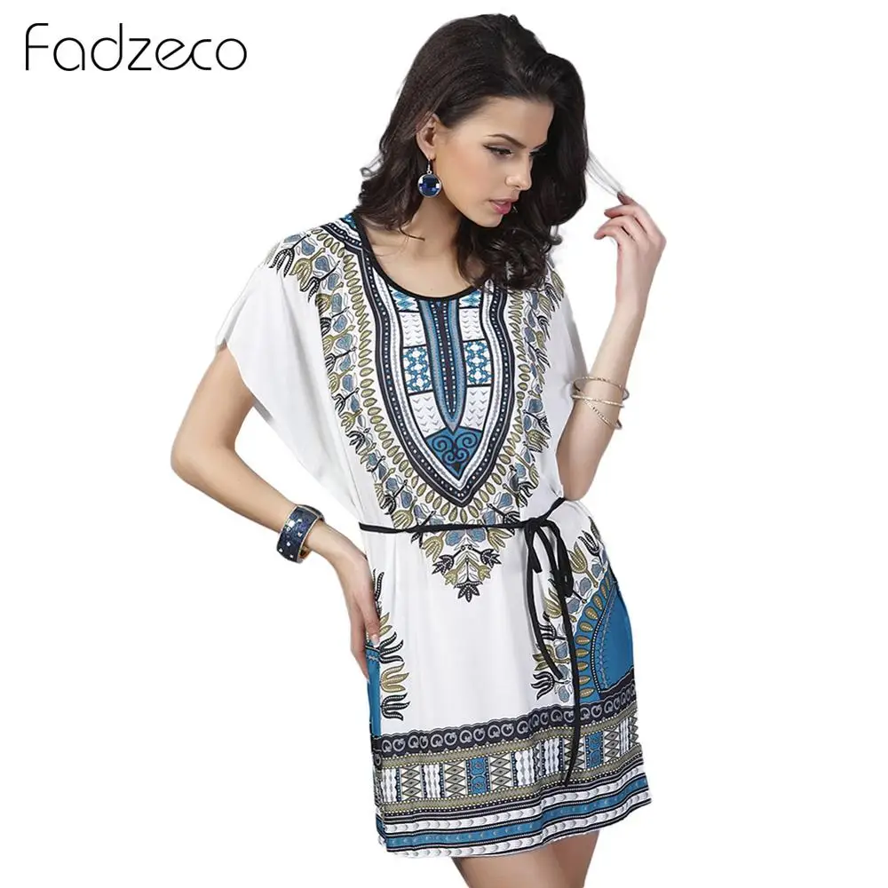 Fadzeco африканские платья для женщин летние рукава летучая мышь Дашики с