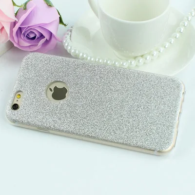 Silver Блестящий Мягкий Силиконовый ТПУ чехол для iPhone на 5S SE 6S 6 Plus 7 роскошный Bing ультратонкий ТПУ чехол на 5 6 7 задняя крышка - Цвет: Silver