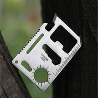 1000pcslot multi tools 11 in 1 multifunction outdoor camping survival pocket military credit card knife silver