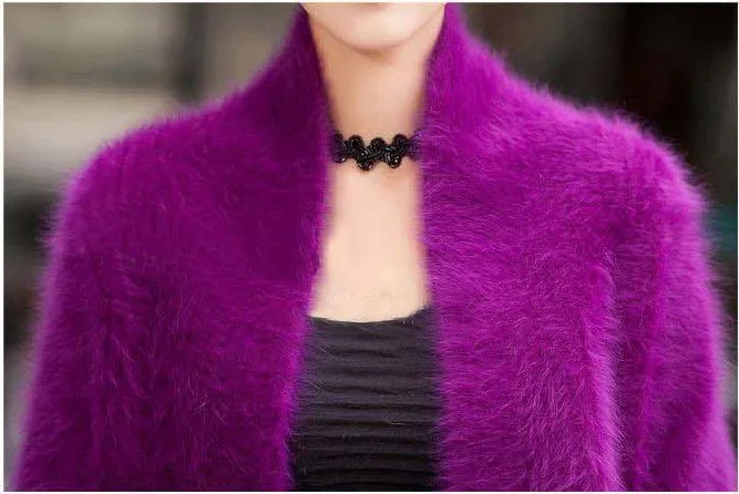2020 New 100% Mink Cashmere Sweater Women Cardigan Winter Coat High Quality Fashion Thickened Loose Soft Female 5 Colors |