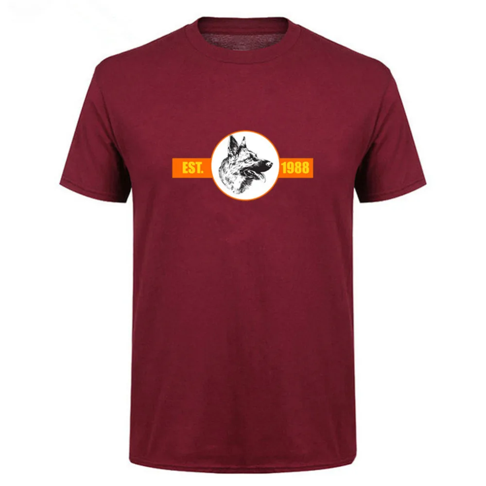 Бесплатная доставка немецкой овчарки футболка мужская мода 2018 собака с