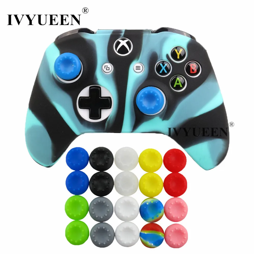 Силиконовый чехол IVYUEEN для Xbox One X S с 20 аналоговыми колпачками для джойстика X Box One X S