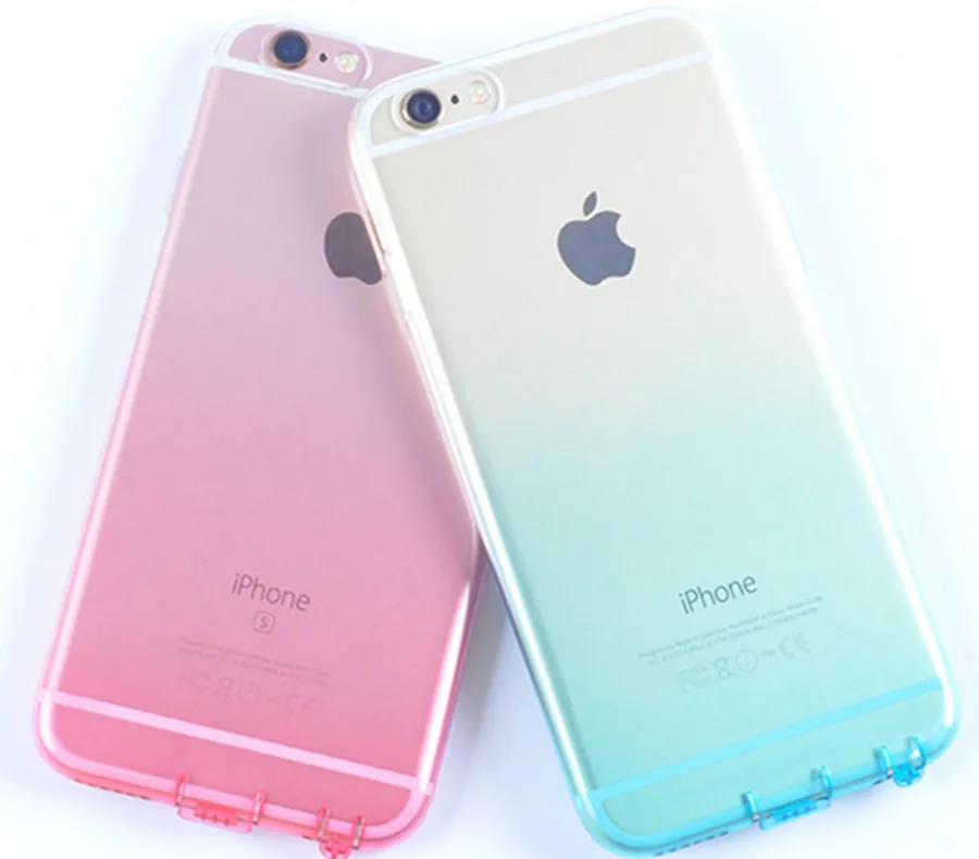 Чехол для iPhone 6 Plus прозрачный градиентный цветной чехол из ТПУ защитные