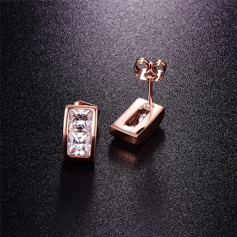 Серьги пусеты Martick из нержавеющей стали золотого цвета квадратные женские серьги