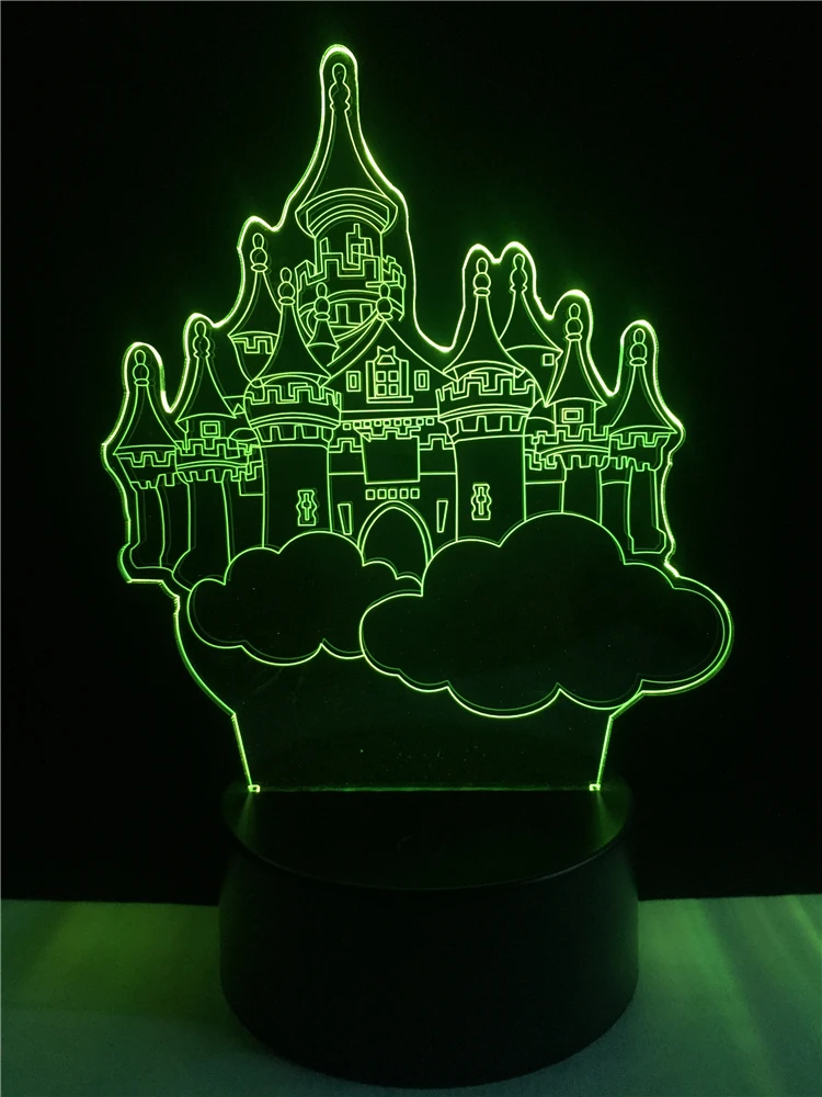 

GAOPIN Dream Castle Shaped 3D Table Lamp lighting Cable LED USB Children Gifts Bedroom Night Light Touch or Remote Multicolor