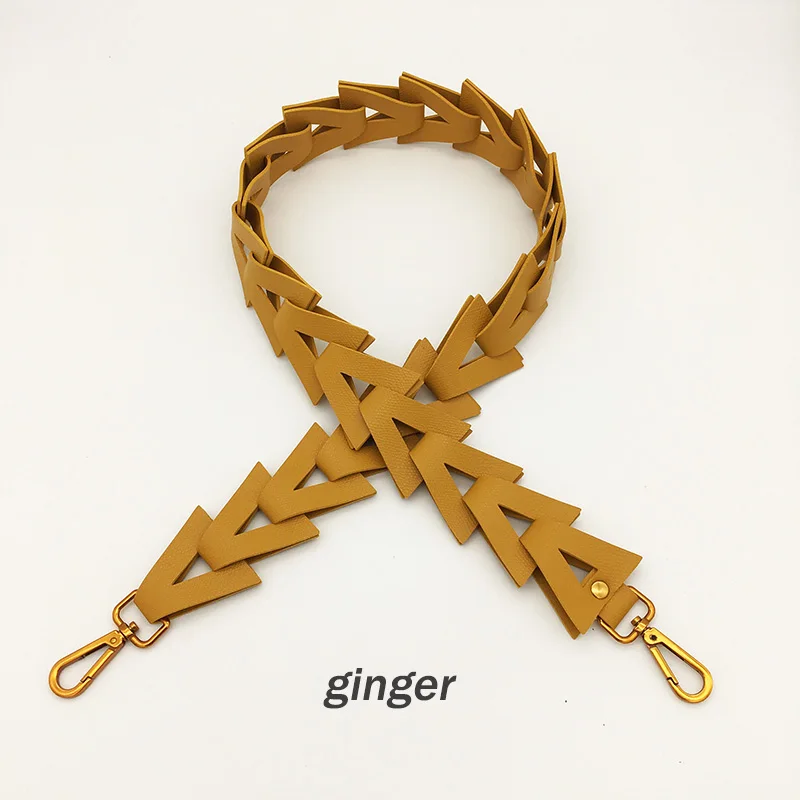 ginger Дамский сменный кожаный ремешок для сумки через плечо, аксессуары для сумок, ремешки на плечо для сумок, разноцветный длинный ремень ручной вязки - Цвет: ginger